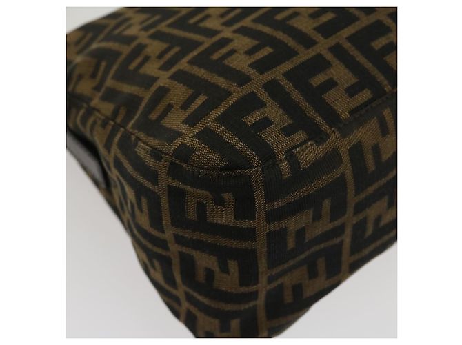 FENDI Zucca Canvas Borsa A Tracolla Mamma Baguette Marrone Nero Auth yk4600 - vista 16