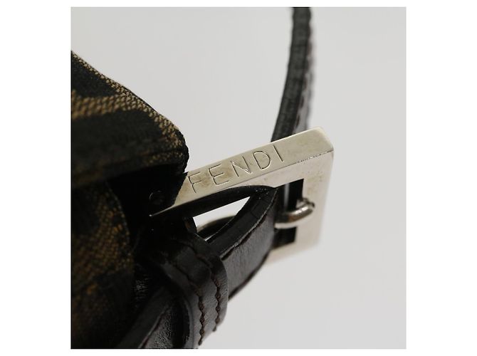 FENDI Zucca Canvas Borsa A Tracolla Mamma Baguette Marrone Nero Auth yk4600 - vista 17