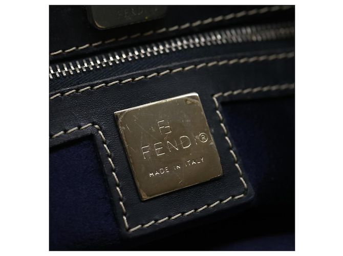 FENDI Borsa Tote in Tela Zucchino Navy Auth bs1334 Blu navy - vista 10