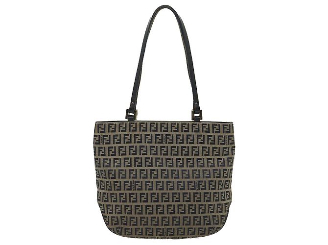FENDI Borsa Tote in Tela Zucchino Navy Auth bs1334 Blu navy - vista 2