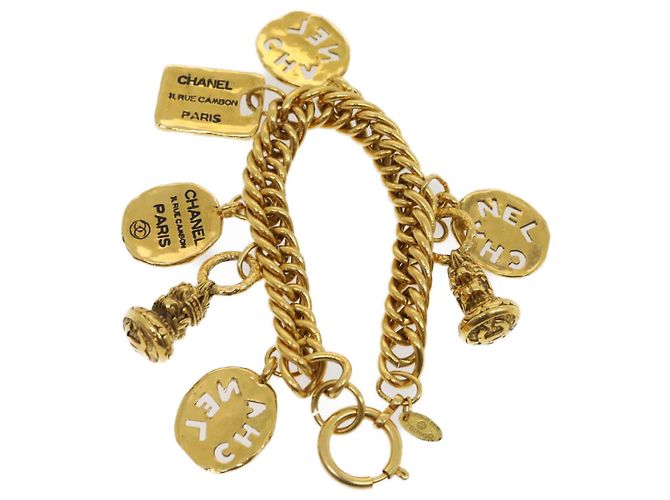 CHANEL Bracciale metallo Oro CC Auth ar7066 D'oro - vista 2
