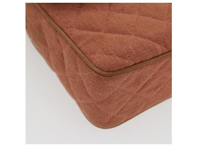 CHANEL Borsa a tracolla con catena Diana Turn Lock Lino con frange Rosa CC Auth 30153alla - vista 15