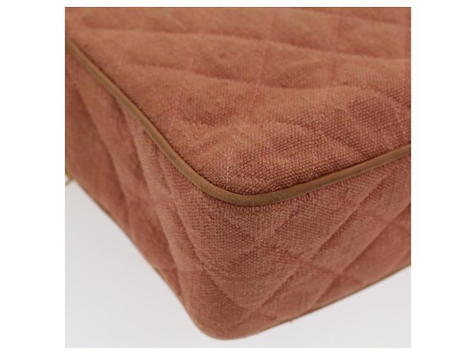 CHANEL Borsa a tracolla con catena Diana Turn Lock Lino con frange Rosa CC Auth 30153alla - vista 17