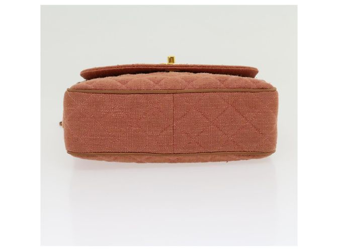 CHANEL Borsa a tracolla con catena Diana Turn Lock Lino con frange Rosa CC Auth 30153alla - vista 5