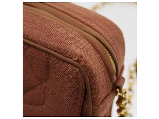 CHANEL Borsa a tracolla con catena Diana Turn Lock Lino con frange Rosa CC Auth 30153alla - vista 7