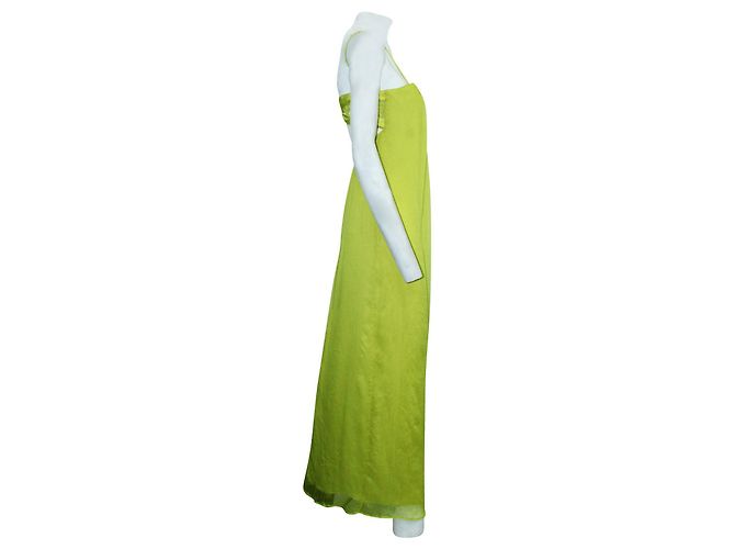 Coast Vestido maxi sem alças amarelo neon - vista 3