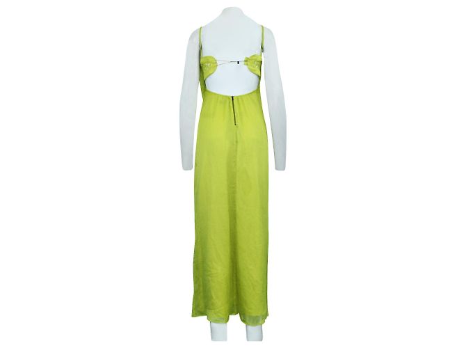 Coast Vestido maxi sem alças amarelo neon - vista 4