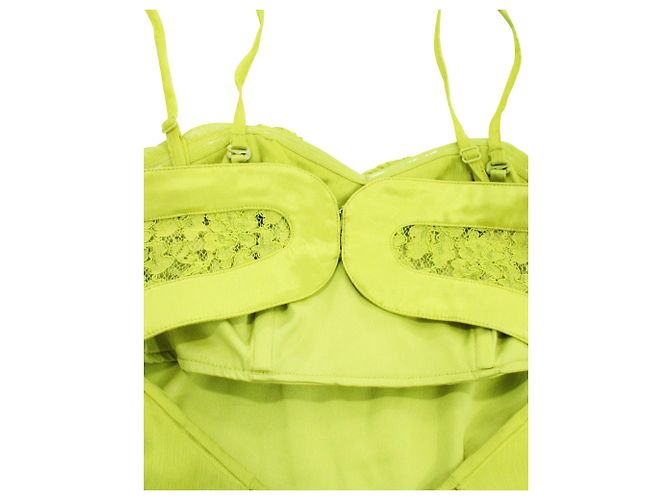 Coast Vestido maxi sem alças amarelo neon - vista 5
