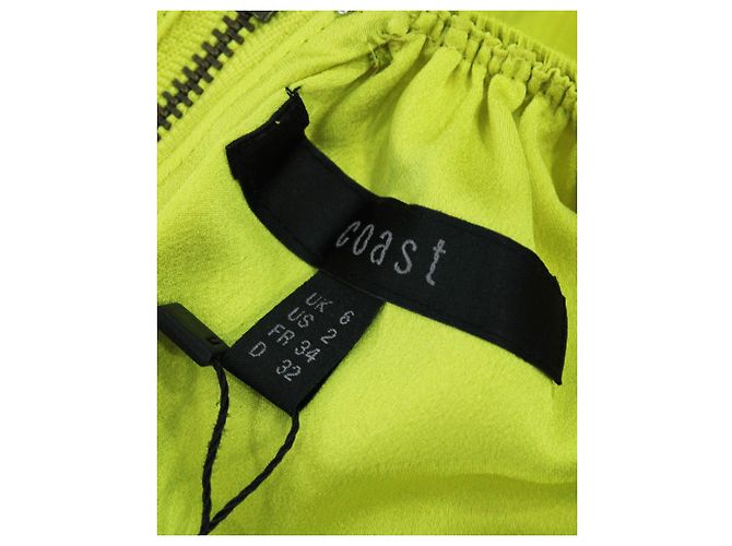Coast Vestido maxi sem alças amarelo neon - vista 6