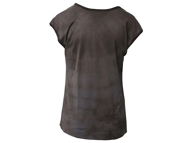 Chloé T-shirt Chloe Tie-Dye com Enfeite de Flores em Algodão Cinza - vista 2