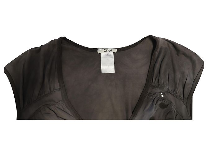 Chloé T-shirt Chloe Tie-Dye com Enfeite de Flores em Algodão Cinza - vista 6
