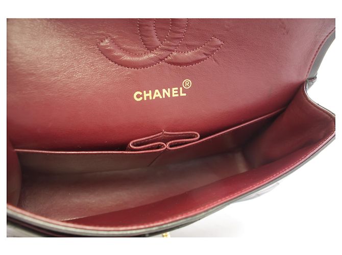 Chanel 2.55 Borsa a tracolla a catena media con patta foderata Pelle di agnello nera Nero - vista 10