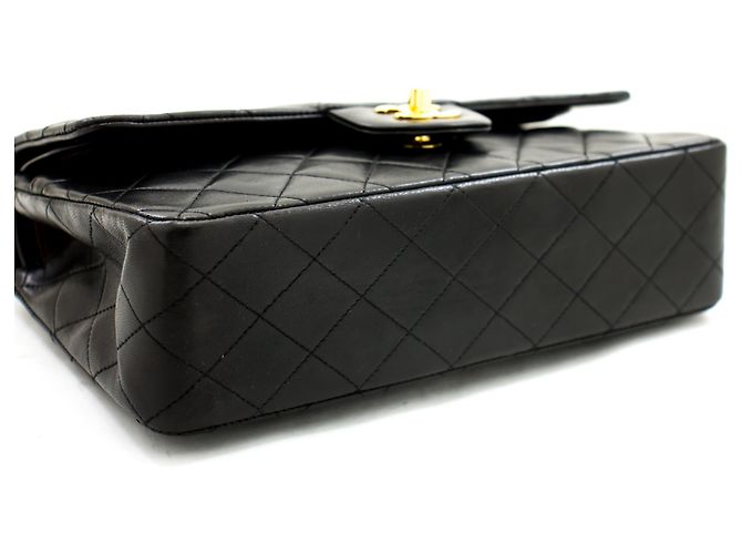 Chanel 2.55 Borsa a tracolla a catena media con patta foderata Pelle di agnello nera Nero - vista 4