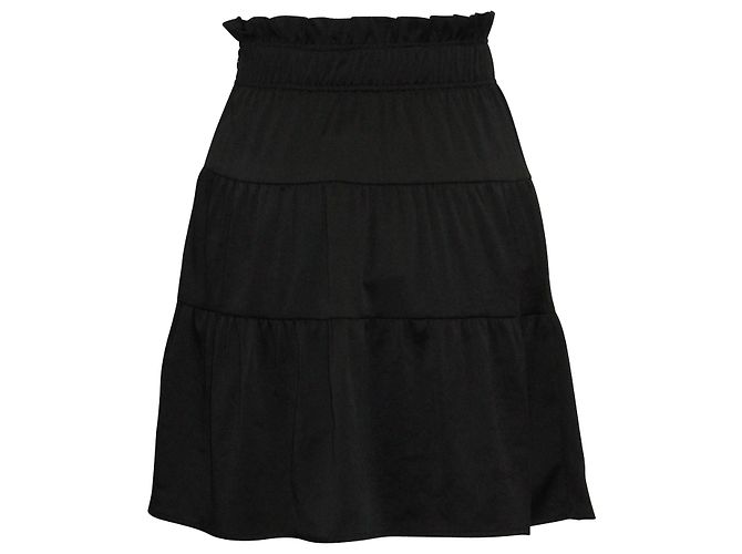 Ba&sh Ruffy Stufenrock aus schwarzem Polyester - Ansicht 3