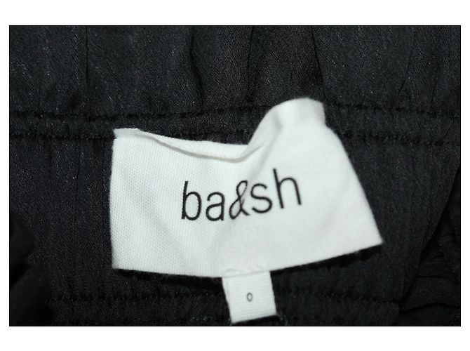 Ba&sh Ruffy Stufenrock aus schwarzem Polyester - Ansicht 4