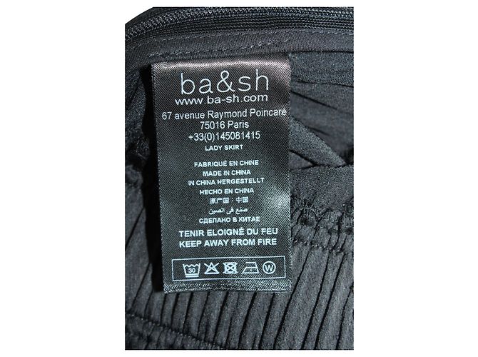 Ba&sh Ruffy Stufenrock aus schwarzem Polyester - Ansicht 5
