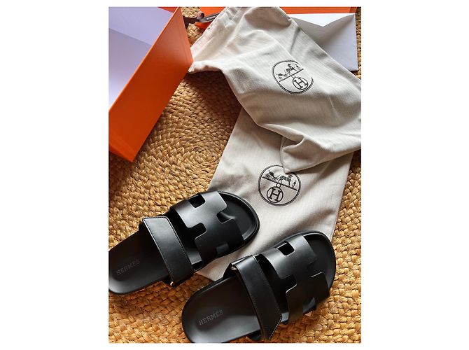 Sandali Hermès Cyprus in pelle nera taglia 36 Nero - vista 2
