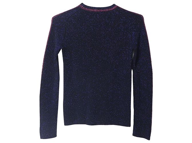Ba&Sh Pull Scintillant en Polyester Bleu Nuit - vue 4