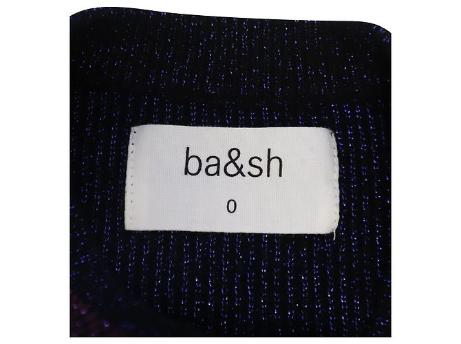 Ba&Sh Pull Scintillant en Polyester Bleu Nuit - vue 7