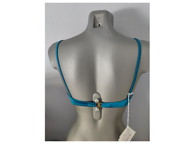 Top de bikini La Perla turquesa con aros - vista 4