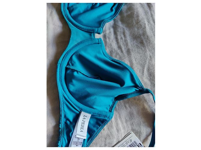 Top de bikini La Perla turquesa con aros - vista 5