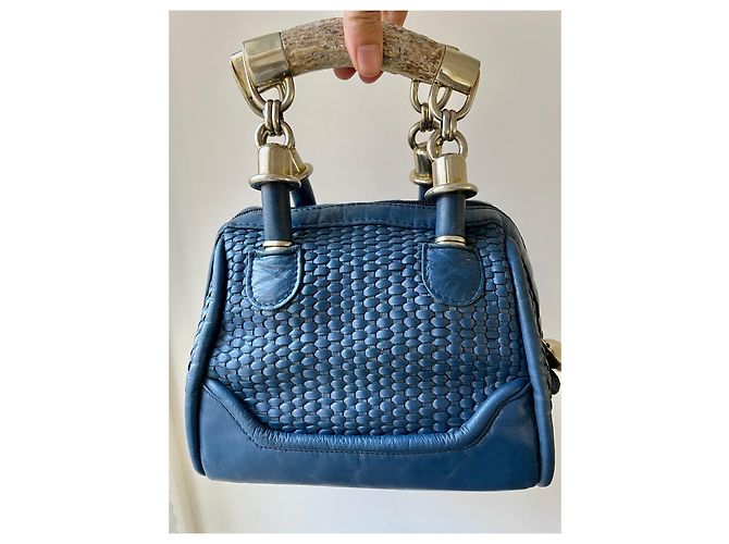 Autre Marque Borsa a mano Perez Sanz Gwen blu in pelle - vista 2