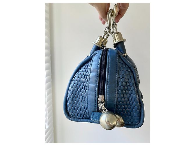 Autre Marque Borsa a mano Perez Sanz Gwen blu in pelle - vista 3