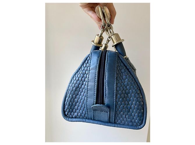 Autre Marque Borsa a mano Perez Sanz Gwen blu in pelle - vista 4