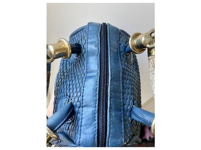 Autre Marque Borsa a mano Perez Sanz Gwen blu in pelle - vista 5