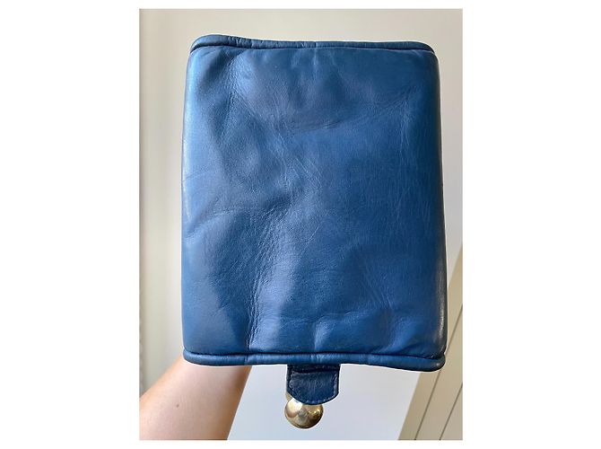 Autre Marque Borsa a mano Perez Sanz Gwen blu in pelle - vista 9