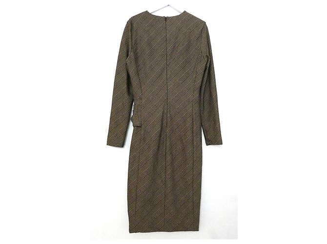 Autre Marque Silo10 Kariertes gerafftes Seitenkleid Braun - Ansicht 3