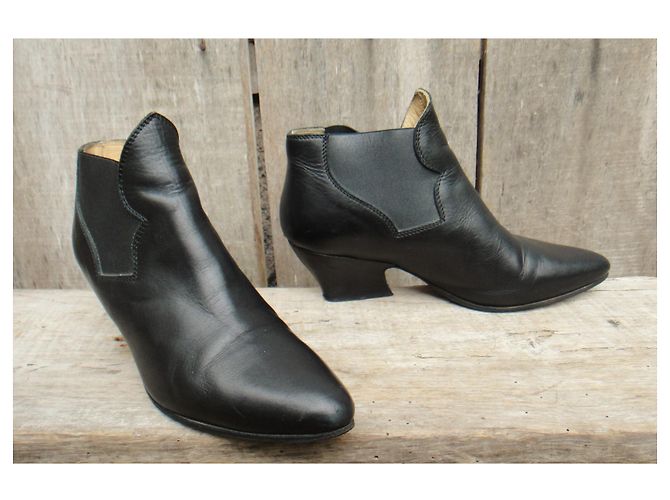 Botas Acne de piel negras 37 Negro - vista 2
