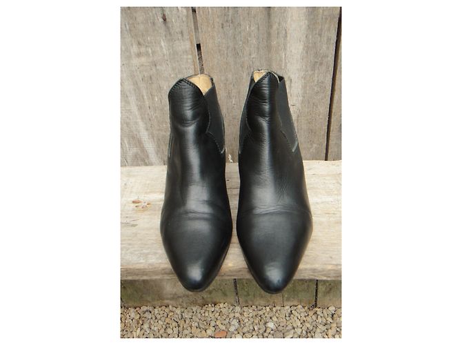 Botas Acne de piel negras 37 Negro - vista 4