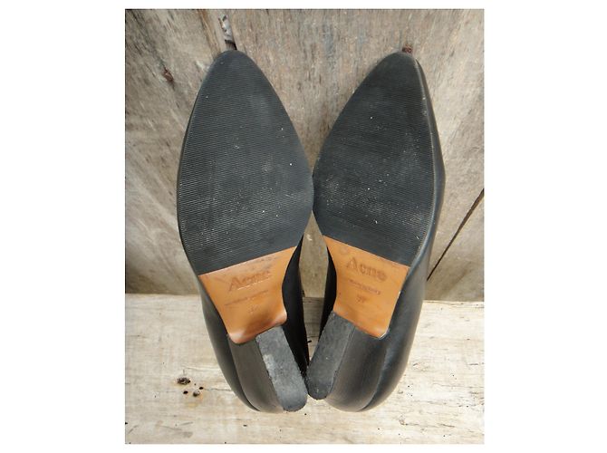 Botas Acne de piel negras 37 Negro - vista 6