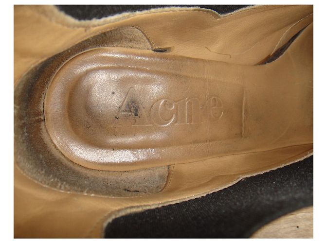 Botas Acne de piel negras 37 Negro - vista 7