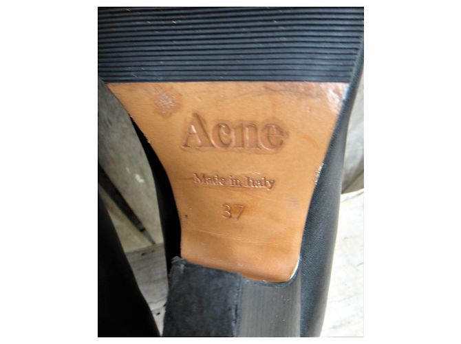 Botas Acne de piel negras 37 Negro - vista 8