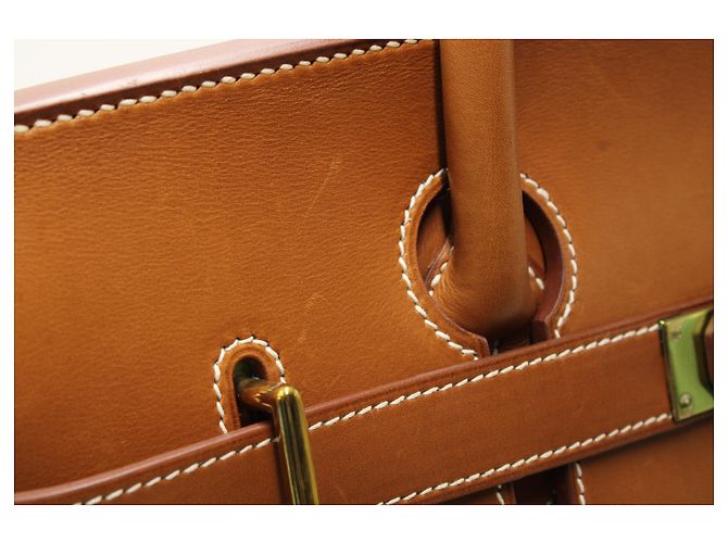 Hermès Hermes Birkin HAC Bandiera 50 Borsa tote in tela marrone e blu Multicolore - vista 11