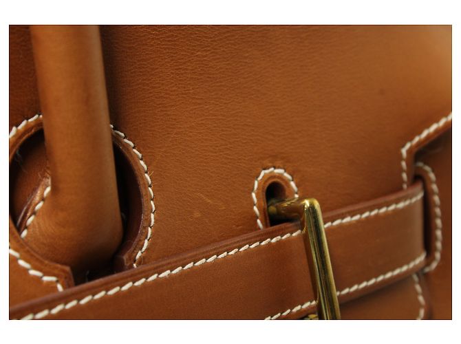 Hermès Hermes Birkin HAC Bandiera 50 Borsa tote in tela marrone e blu Multicolore - vista 12