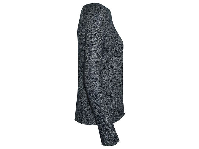 Pull Theory en maille de lin bleu marine - vue 2