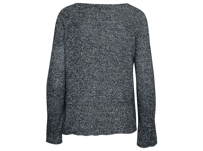 Pull Theory en maille de lin bleu marine - vue 3