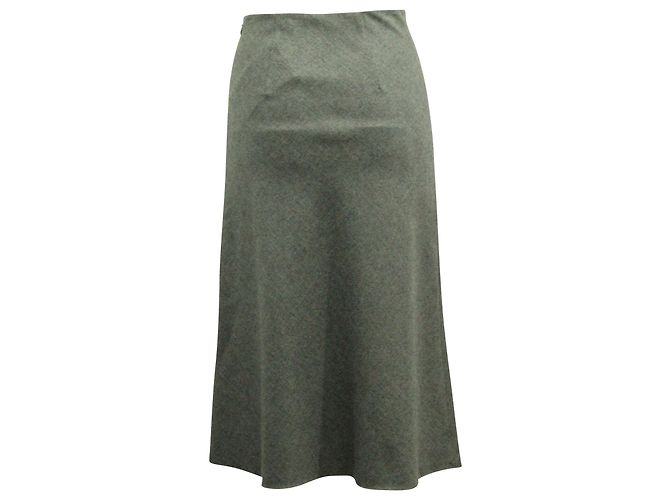 FALDA Midi Theory High Rise en Viscosa Gris - vista 3