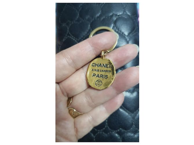 Cambon Chanel Ciondolo borsa e portachiavi dorato D'oro - vista 3