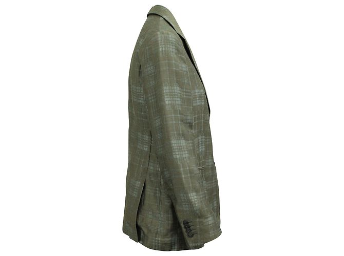 Giorgio Armani Checkered Single Breasted Blazer in Multicolor Polyester - view 2