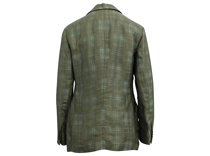 Giorgio Armani Checkered Single Breasted Blazer in Multicolor Polyester - view 3