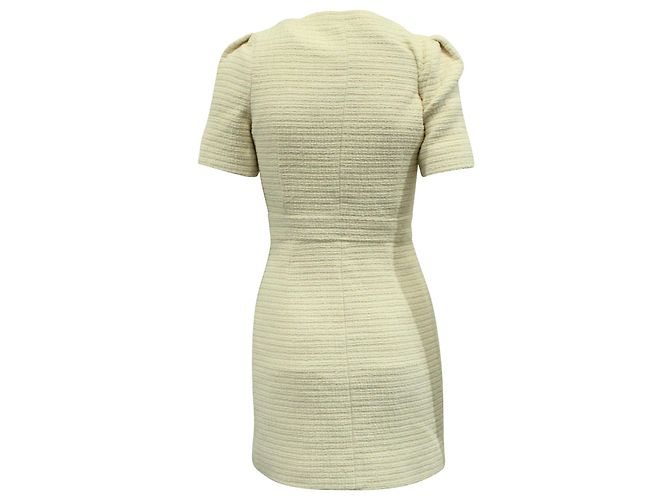 Maje Rillio Bouclé-Tweed-Kleid aus ecrufarbener Baumwolle - Ansicht 3