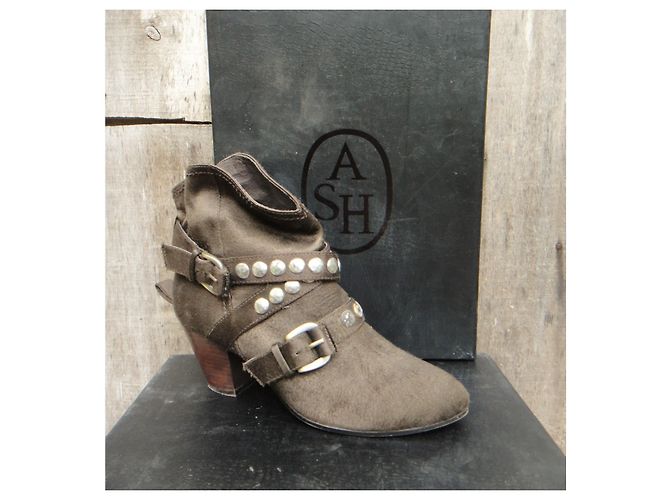 Botas Western Ash Marrón Oscuro Cuero y Textil 37 - vista 3