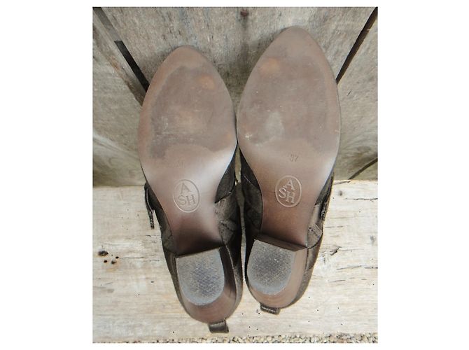 Botas Western Ash Marrón Oscuro Cuero y Textil 37 - vista 5