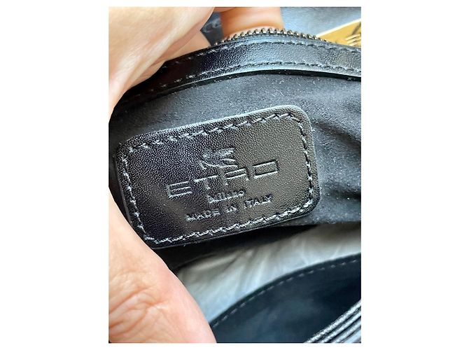 Borsa Etro in pelle di vitello nera e camoscio Nero - vista 10
