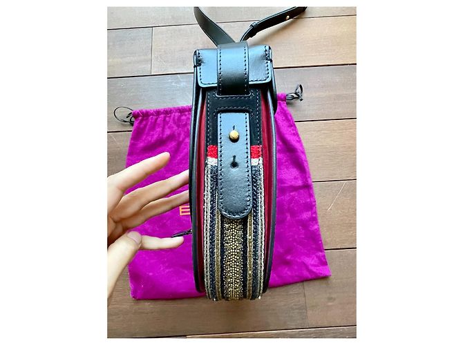 Borsa Etro in pelle di vitello nera e camoscio Nero - vista 3