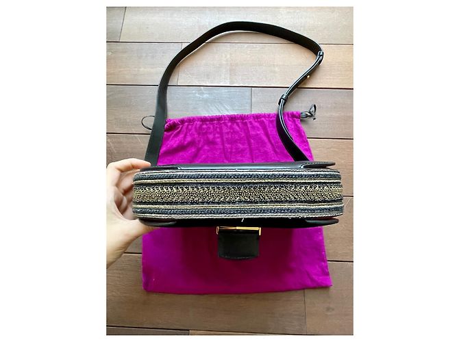 Borsa Etro in pelle di vitello nera e camoscio Nero - vista 4